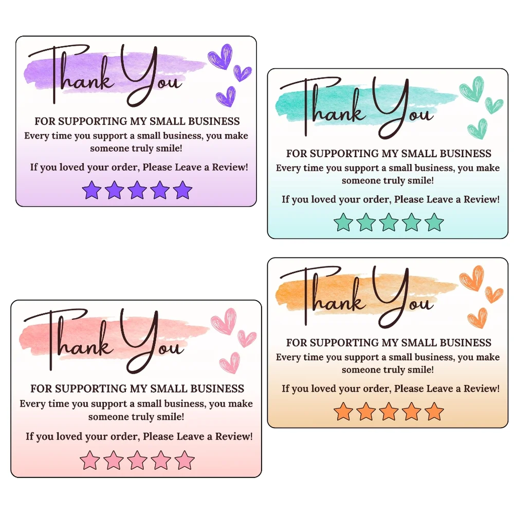 60 Thank You Cards: Watercolor